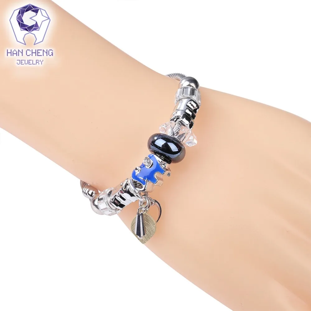 Женский браслет ручной работы HanCheng из хрустального хрусталя со слоном