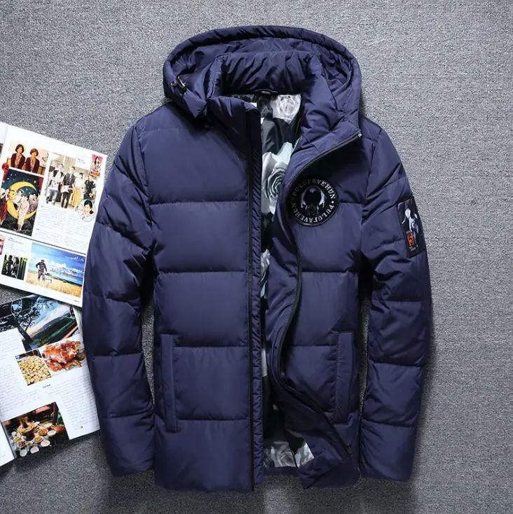 2018 мужская куртка-пуховик Мужская молодежная зимняя Короткая секция Толстая