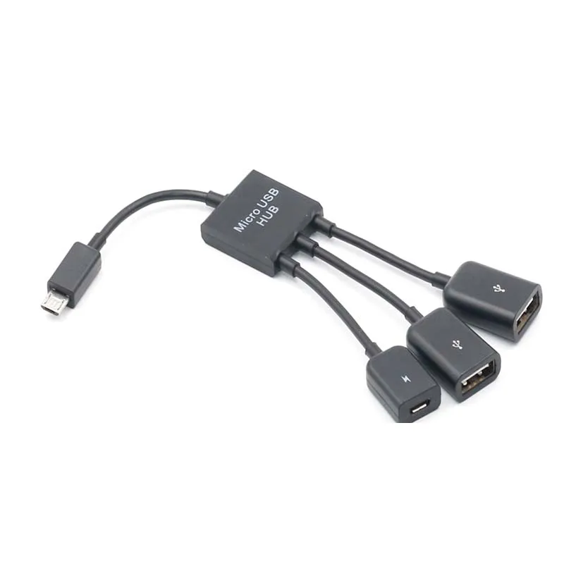 3 порта Micro USB OTG концентратор с кабелями адаптер конвертер для мобильных