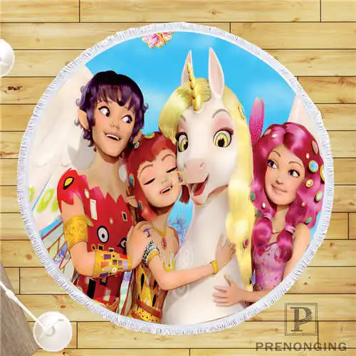 Round beach blanket На заказ DIY из микрофибры по индивидуальному заказу ткань Mia-And-Me(1) Круглый пляжный коврик полотенце напечатано по требованию 150 см#19-01-28-4-128 - Цвет: Round beach blanket