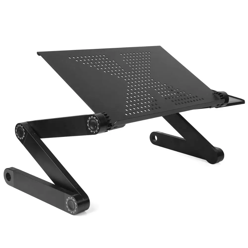 black laptop desk Регулируемый, стол для ноутбука переносная люлька ноутбук стол для кровати складной столик для ноутбука высота подставки с коврик для мышки для ноутбука Подставка - Цвет: black laptop desk