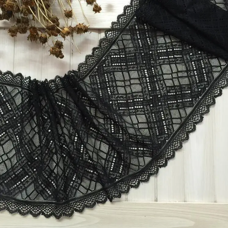 Горячий! 1 метр черная Красная Эластичная кружевная лента для рукоделия швейные