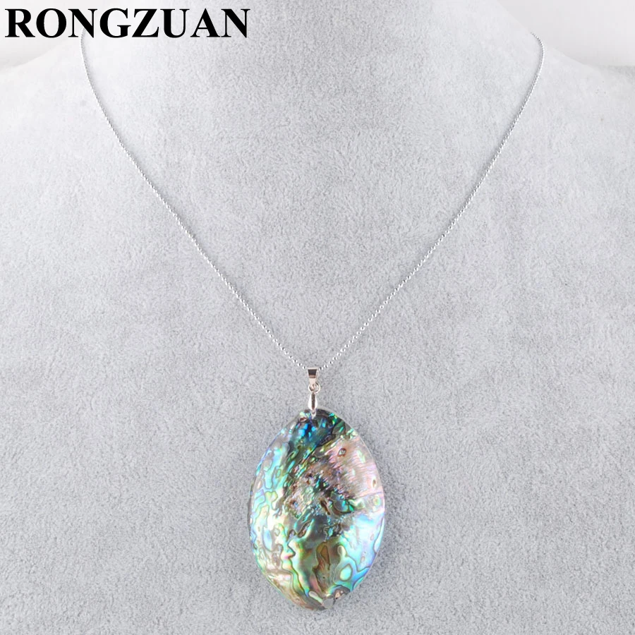 RONGZUAN натуральный Новая Зеландия ушка в виде ракушки бусины кулон цепочки и ожерелья Цепь 18 дюймов для женщин ювелирные изделия TN3429