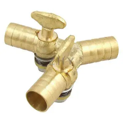 Three Way Dual Outlet Y Shape Gold Tone Gas Control Valve | Обустройство дома