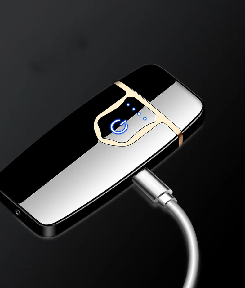 Новая ультратонкая usb зарядка зажигалка с сенсорным экраном электронное зажигание электрический горячий провод ветрозащитная зарядка электрическая зажигалка