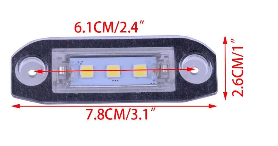DWCX 2 шт. дневные ходовые огни 12 V Белый 3 светодиодный номер автомобиля номерной знак света лампы для Volvo S80 S60 C70 V70 XC90 XC60 XC70 V60 2011 2012 2013
