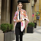 Роскошный брендовый шелковый шарф, женские шарфы с леопардовым принтом, женская модная квадратная шаль, 130 см * 130 см, большой хиджаб, шали, шарфы для женщин