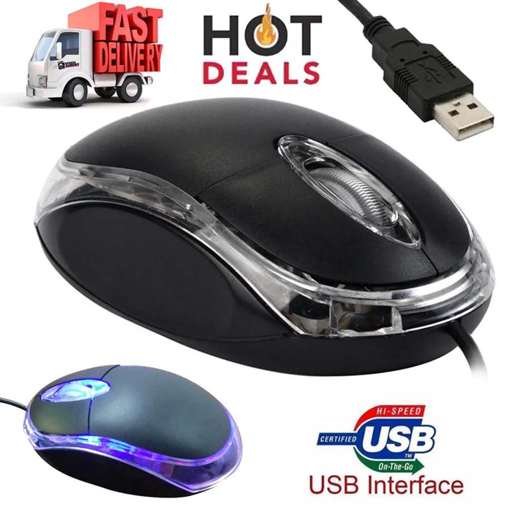 USB Проводная мини мышь 1000DPI ABS оптическая офисная настольная компьютерная для