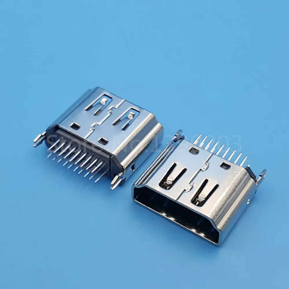 30 шт. HDMI 180 градусов DIP гнездо два ряда 19Pin PCB припой разъем