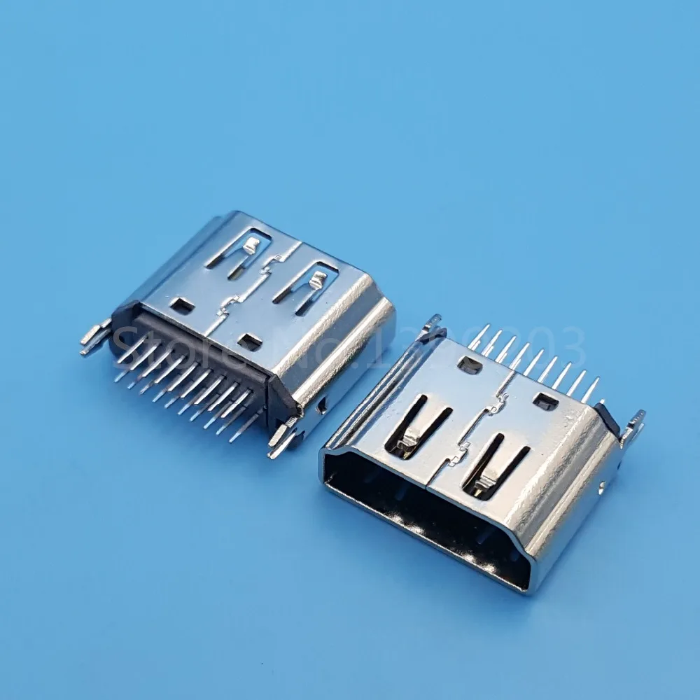 30 шт. HDMI 180 градусов DIP гнездо двухрядный 19Pin PCB разъем для припоя|connector hdmi|connector - Фото №1