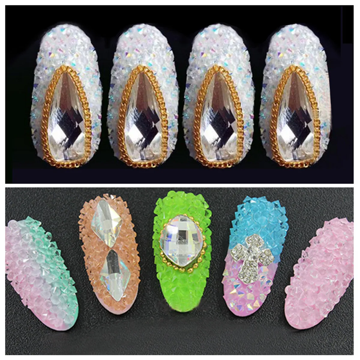 Стразы для ногтей с острыми кристаллами микро бриллианты стразы самостоятельной