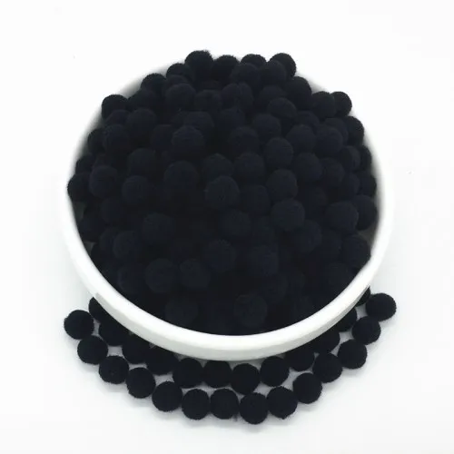 18 Black 480 шт, 8 мм, мини пушистые мягкие помпоны, шарики для рукоделия, художественные изделия, помпон ручной работы, цветы, венки, принадлежности для шитья, аксессуары для одежды, 20 г - Color: 18 Black