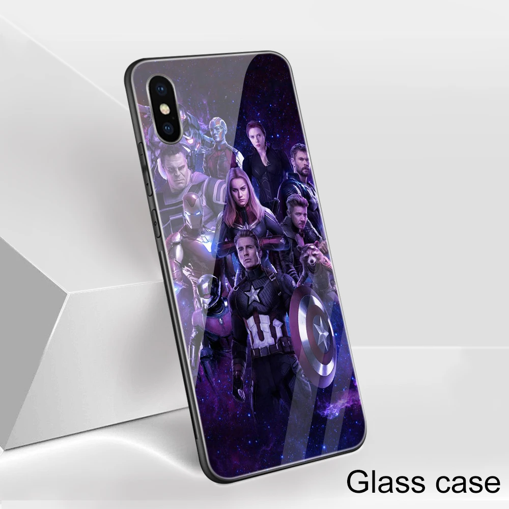 4 Ciciber Marvel Железный человек для iPhone 11 Pro Max X XR XS MAX 7 8 6 6S Plus стеклянные чехлы задняя крышка для samsung Galaxy S10e S10 S10 - Цвет: 4
