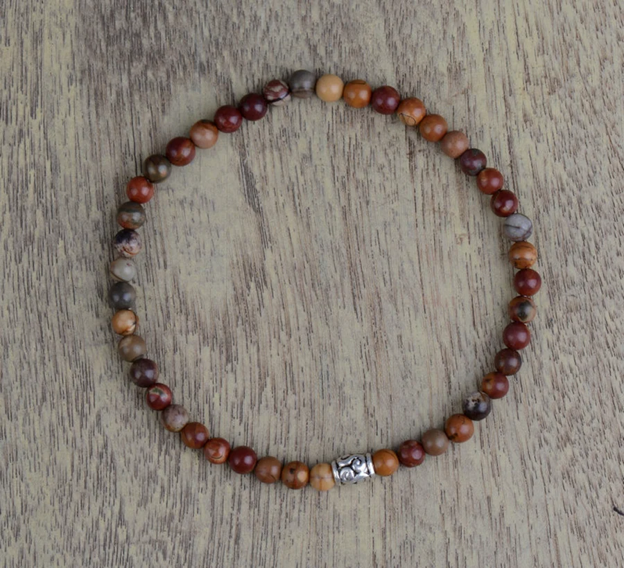 Модные браслеты из бисера 4 мм камня Пикассо антикварные Стрейчевые мужские