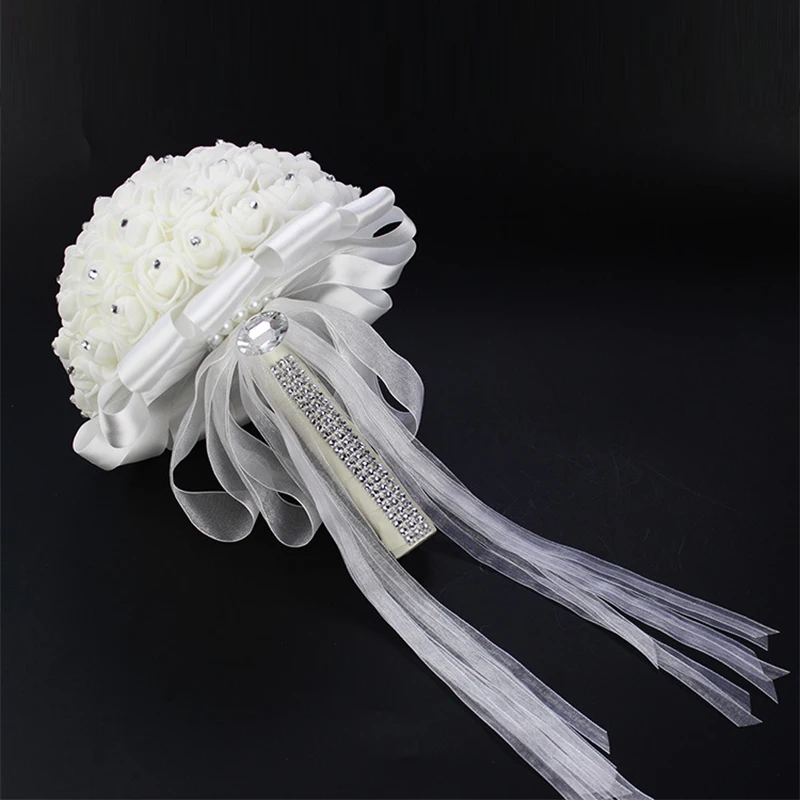 Букет для свадьбы AYiCuthia boeket zijde букет подружки невесты с белыми розами белый - Фото №1