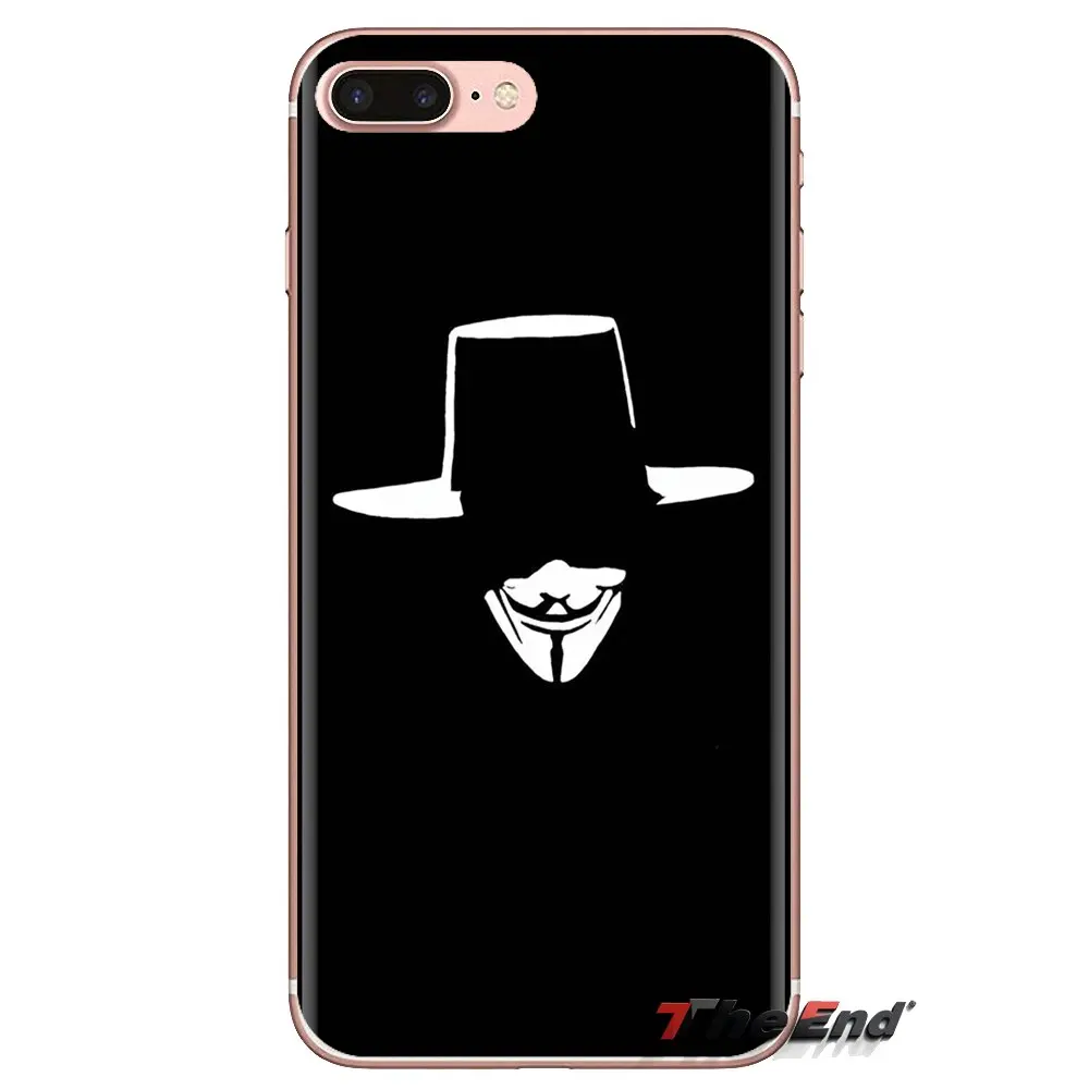 For iPod Touch Apple iPhone 4 4S 5 5S SE 5C 6 6S 7 8 X XR XS Plus MAX Transparent TPU Shell Covers Anonymous Mask V Vendetta |