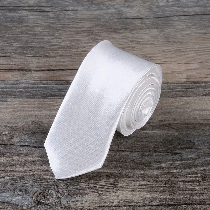 1 шт. тонкий галстук элегантный классический обтягивающий 12 однотонных цветов