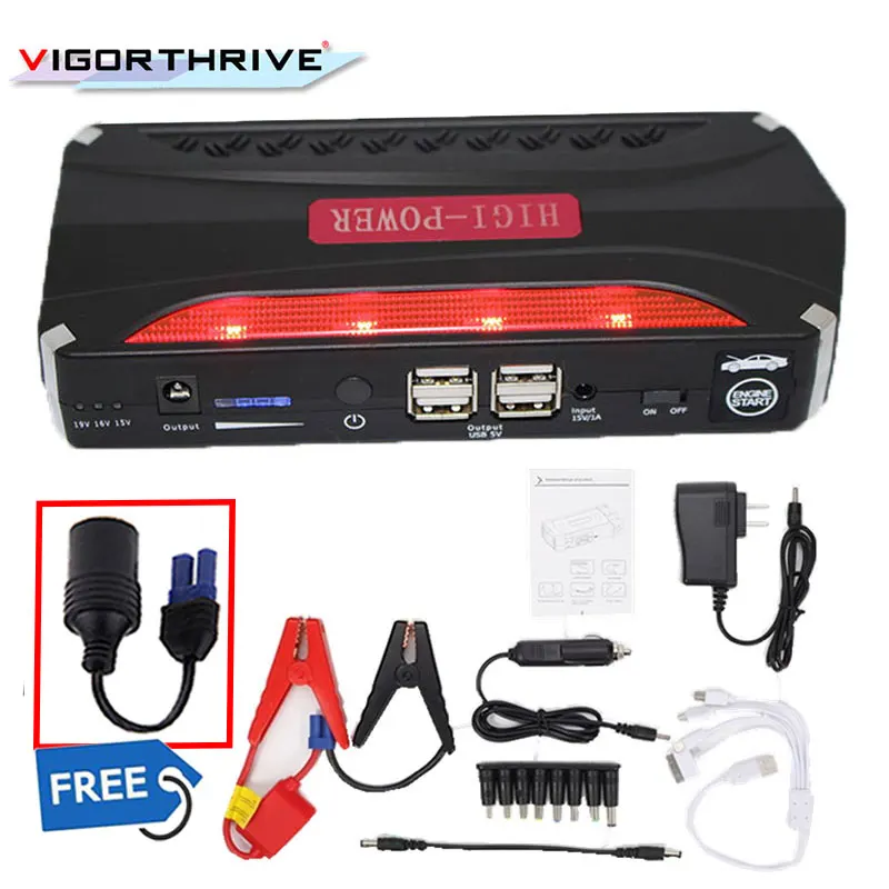 

For Petrol red car jumper for mobile phone laptop power bank 12V portable mini car jump starter emergency car battery booster