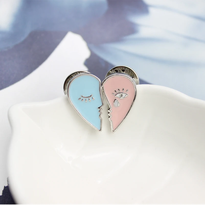 Мужской и женский рюкзак с эмалью синий розовый эмалью|brooch pin set|heart broochbrooch pins |