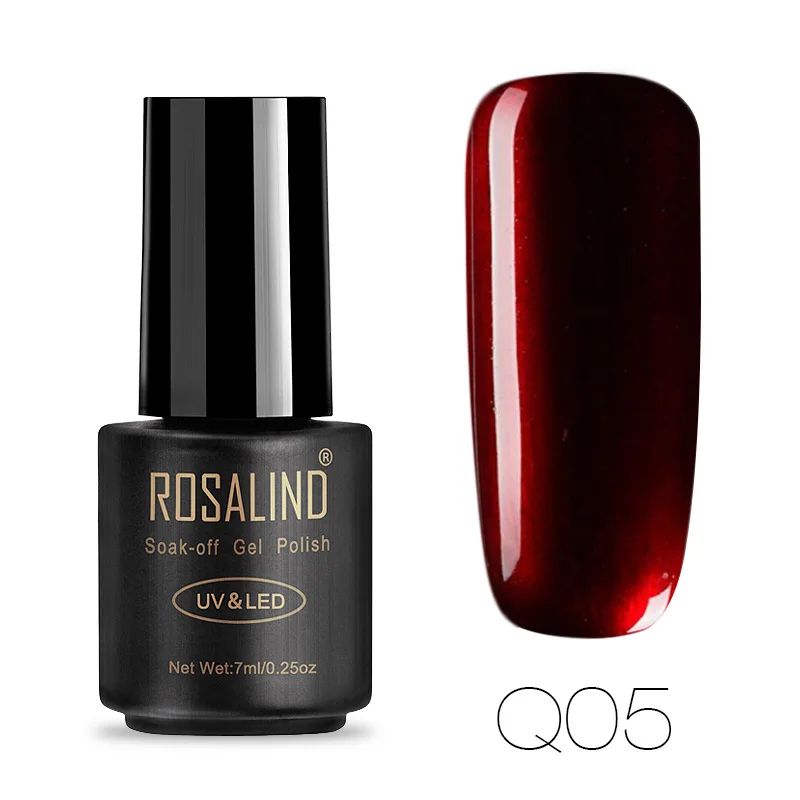 Гель ROSALIND 1 S, титановый Гель-лак для ногтей 7 мл, флакон, черный цвет, необходимое верхнее Базовое покрытие Semi Vernis, Перманентный Гель-лак, новое поступление - Цвет: 05