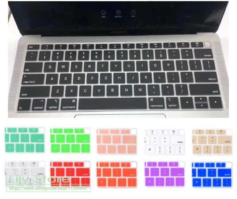 Силиконовый чехол для клавиатуры с защитой кожи на английском языке Apple MacBook Air 13