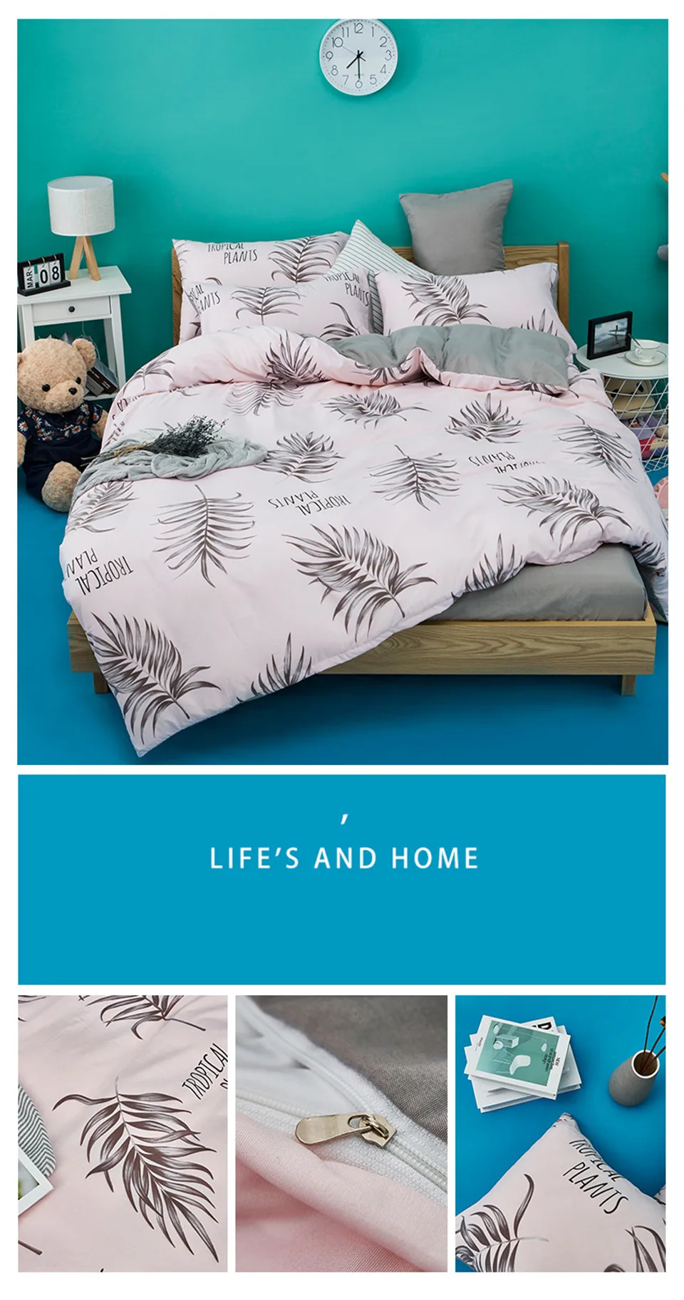 SlowDream Bedding Set Pastoral Style Flowers Bedspread Duvet Cover Set Flat Sheet For Adult Child Single Bed 1.0/1.2 Double