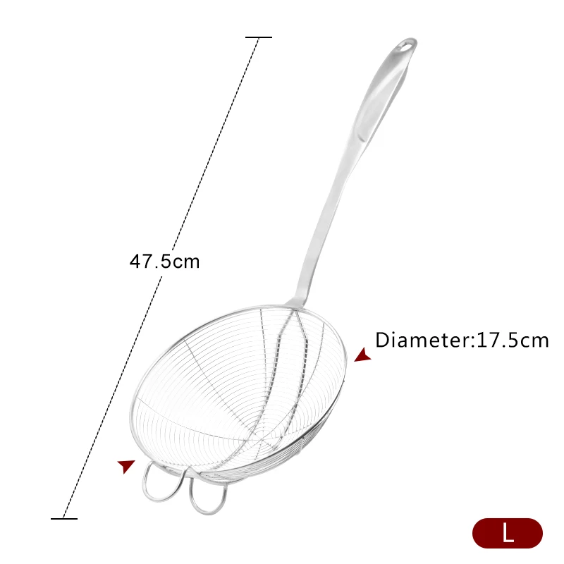 Silver-L-1 Pcs 1 шт. сетчатый фильтр горячий горшок шумовка фильтр овальная мелкая сетка пищевое масло ковш-сито нержавеющая сталь кухонная утварь - Цвет: Silver-L-1 Pcs