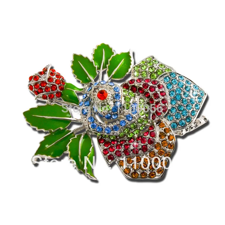 Брошь в виде цветного цветка свадебная брошь с эмалью 5 цветов X0979 2019 | Украшения и