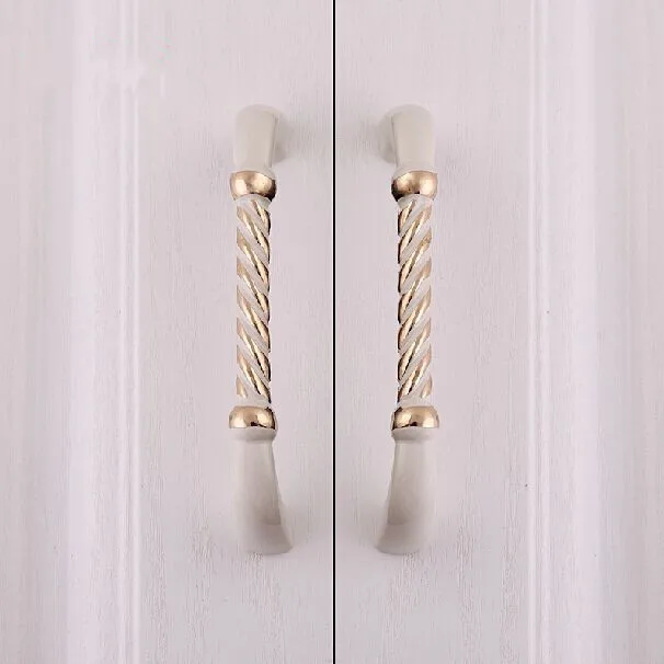 96 мм белые ручки для кухонного шкафа золотой шкаф потяните цвет слоновой кости