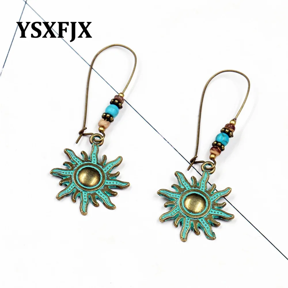 YSXFJX модные ретро серьги женский Творческий солнце большие boho Стиль Длинные