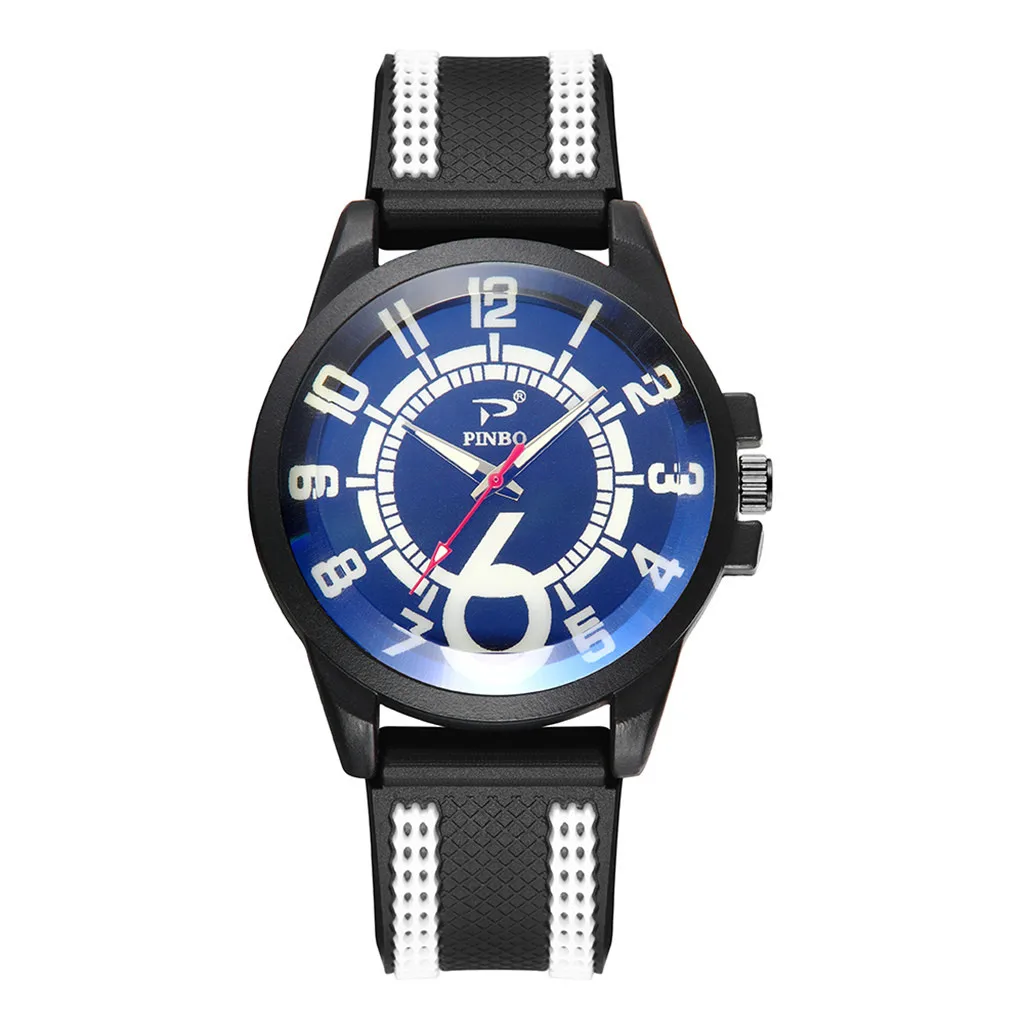 Horloges мужские мягкие силиконовые резиновые ремешки Бизнес Мужские наручные часы