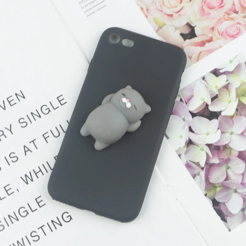 Black Cat Мягкий 3D чехол для телефона с кошкой для iphone XS 11 Pro MAX XR 4 4S 5 5S 6 6S Plus 7 7 8 Plus мультяшный морской чехол Забавный мягкий чехол для ног - Цвет: Black Cat