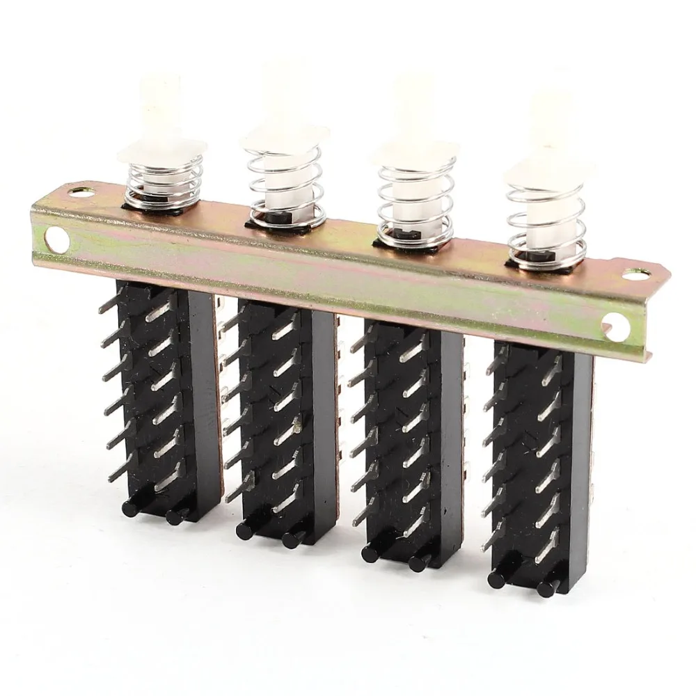 AC 110-220V 3A DC 12 V-60 V 6A 4PDT 4 ряда Блокировка кнопочный переключатель 7,2x5,3x1,8 cm переключатели и аксессуары