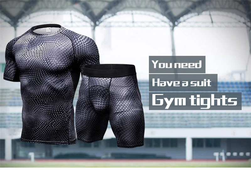 Ярд компрессионный костюм Фитнес Tight комплект для бега футболка леггинсы для женщин для мужчин спортивная тренажерный зал спортивный костюм костюм мужской спортивный