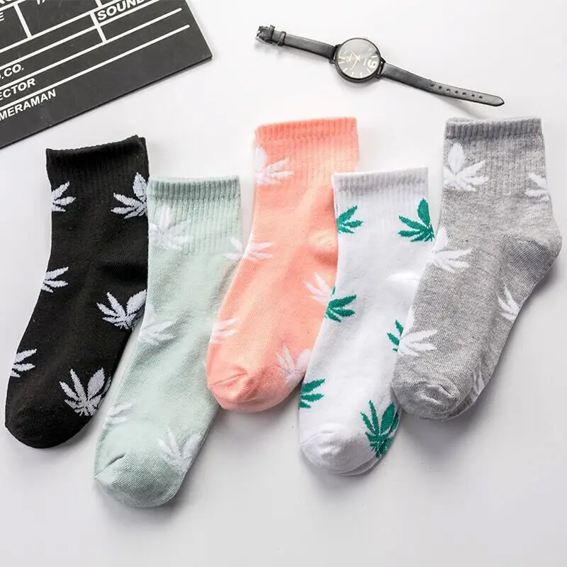 3 пар/лот harajuku мужские носки skarpetki weed Носки Уличная Скейтборд chaussettes homme meias спортивные летние листья клен повседневные - Цвет: woman  mixed