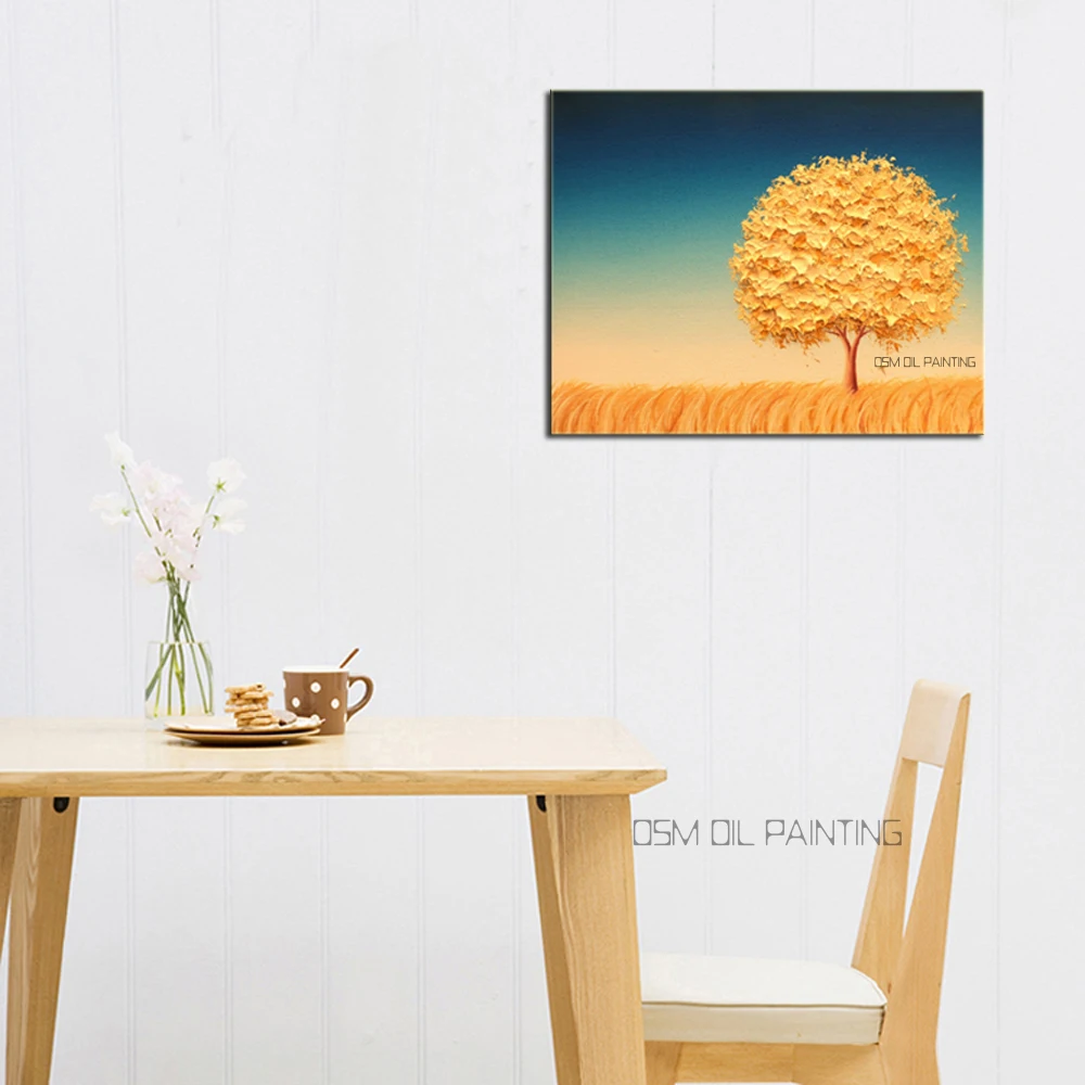 

Superb Artist Hand-painted Various of Colors Tree Oil Painting On Canvas Beautiful Modern Wall Decorative Tree Canvas Painting