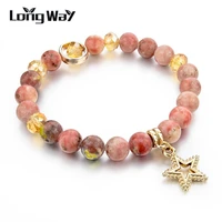 longway unique jewelry natural stone bracelets bangles star charms women bead bracelet chain custom charm bracelets sbr150339