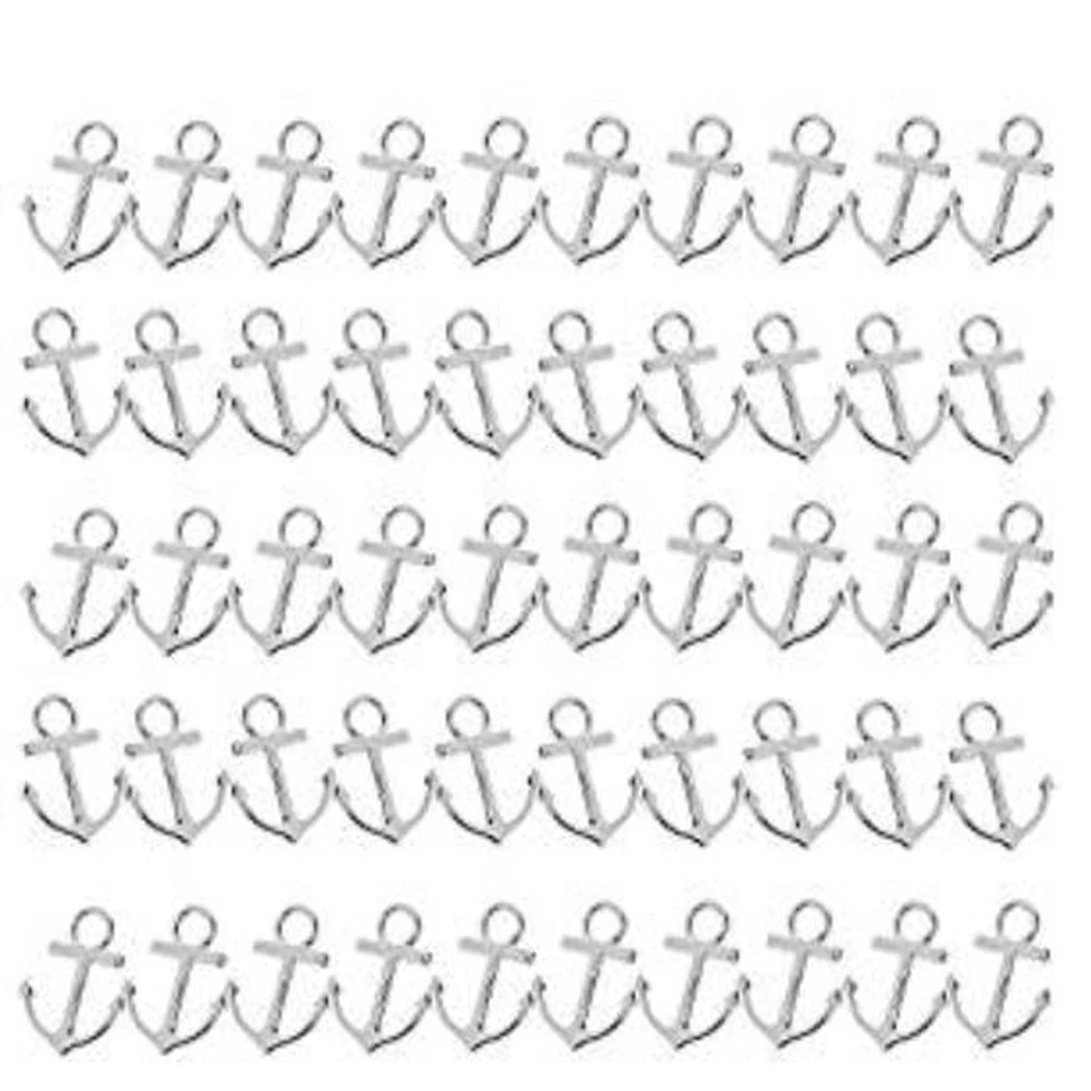 

50 Pcs 18MM Silver New Style Fashion Anchor Sign Charms Pendants Jewelry Making Accessory Necklace Pendants For Boy & Girl