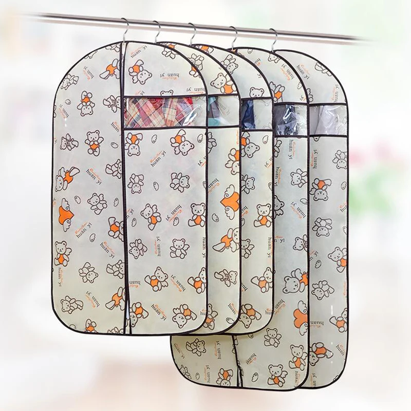 5Pcs Large Capacity Cloth Hanging Suit Coat Dust Cover Protector Wardrobe Storage Bag Garment Zipper | Дом и сад