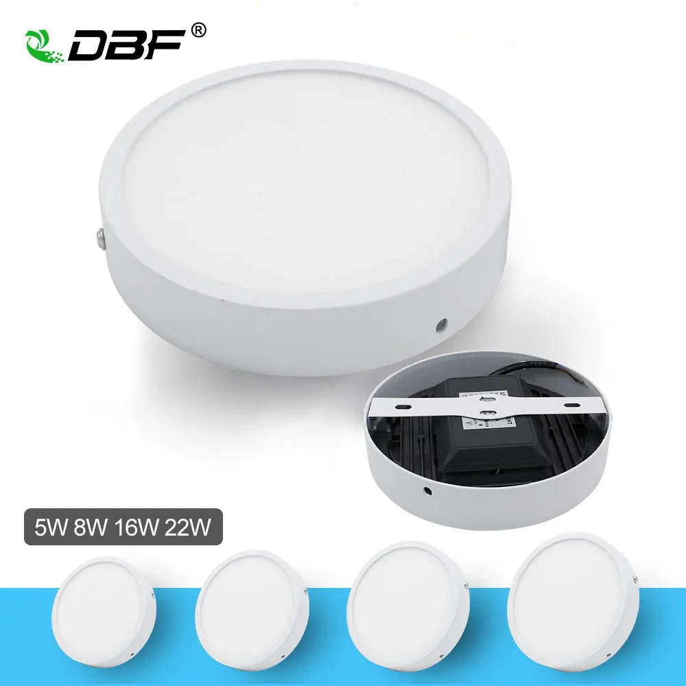 

[DBF]Ultra-thin LED Panel Downlight Panel Light Round LED Ceiling Recessed Surface Mounted Lamp 5W/8W/16W/22W+Built-in Driver