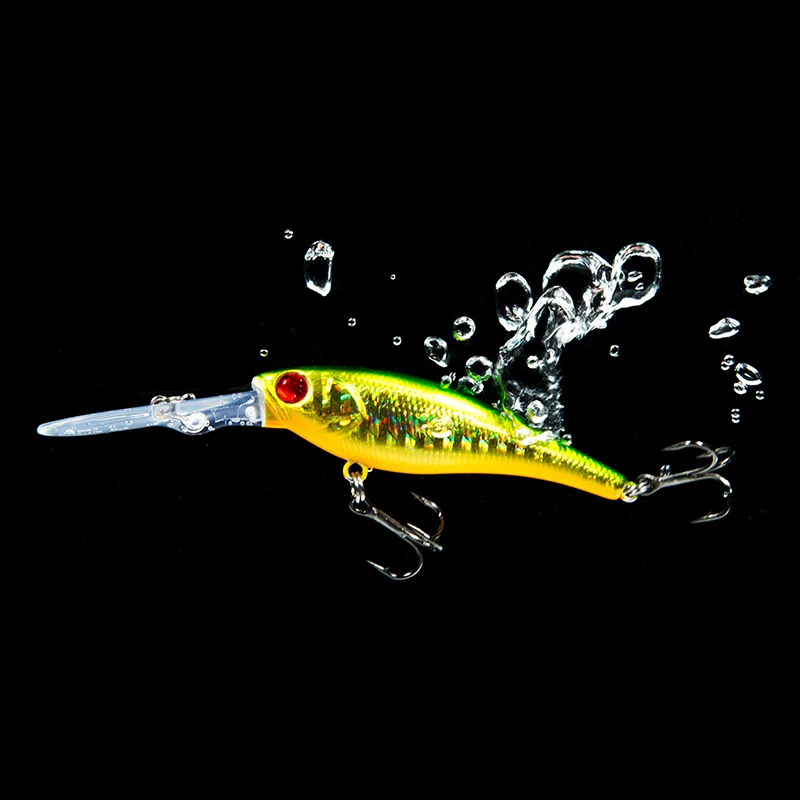 ZUKIBO 1 шт. 62 мм 7 г Minnow Crank глубокое погружение антикоррозионное лазерное покрытие