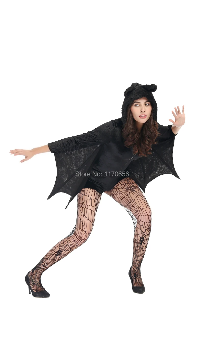 Новинка Женский костюм вампира летучей мыши для взрослых черный ведьмы дьявола