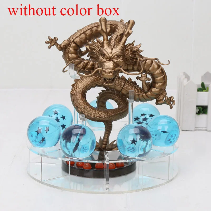 15 см Dragon Ball Z фигурки Shenron Dragonball Z Набор фигурок Esferas Del Dragon+ 7 штук 3,5 см Мячи+ полка фигурки DBZ - Цвет: gold blue no box