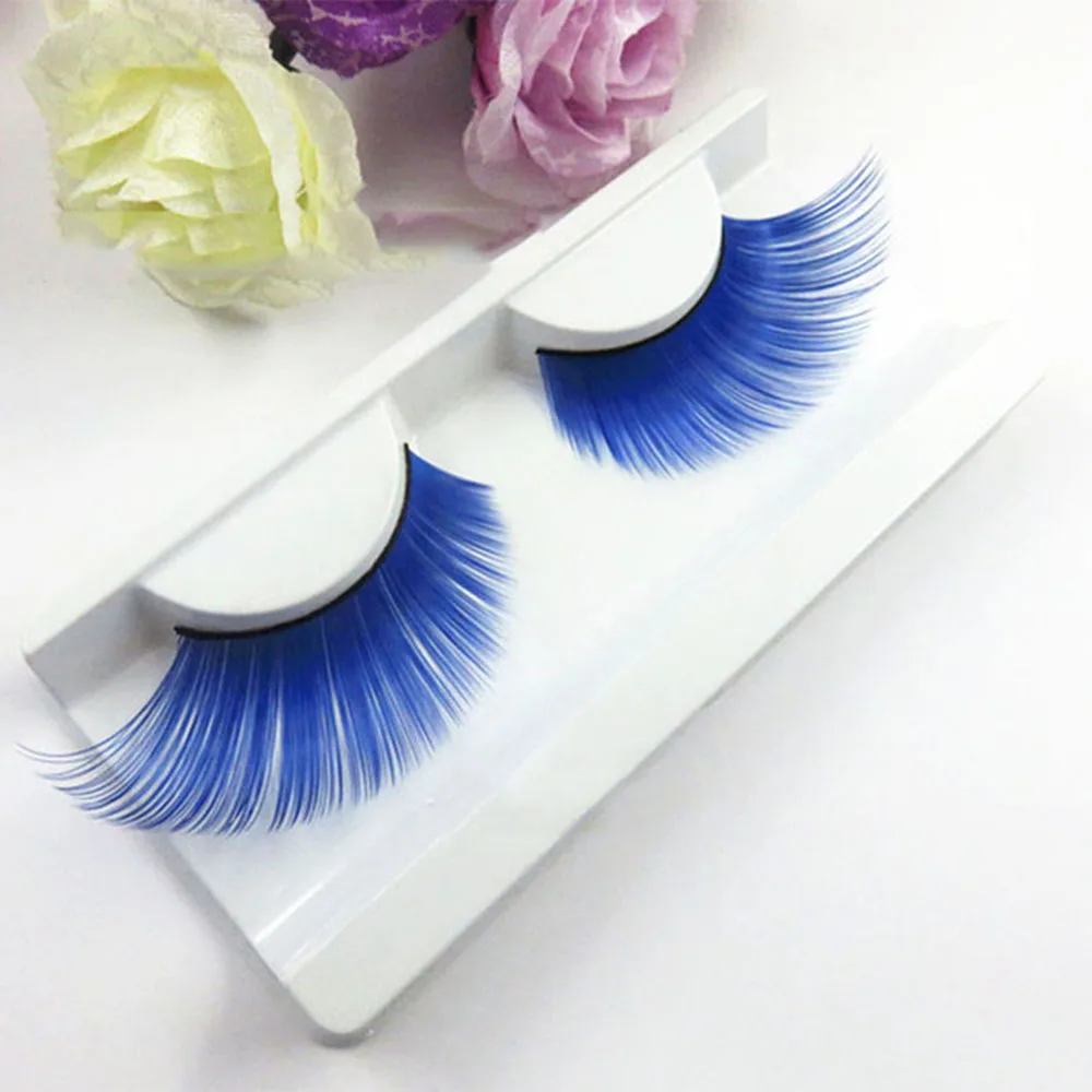 1 пара цветных густых длинных накладных ресниц накладные ресницы для вечеринки