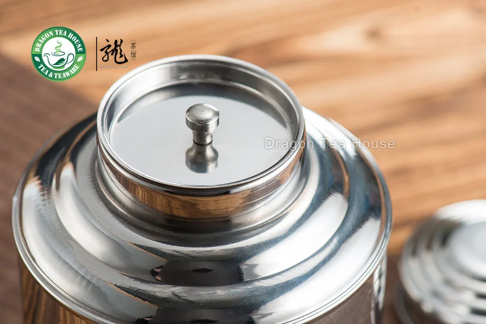 Средний размер нержавеющей стали канистра Caddy чай контейнер с двойной крышкой 1000