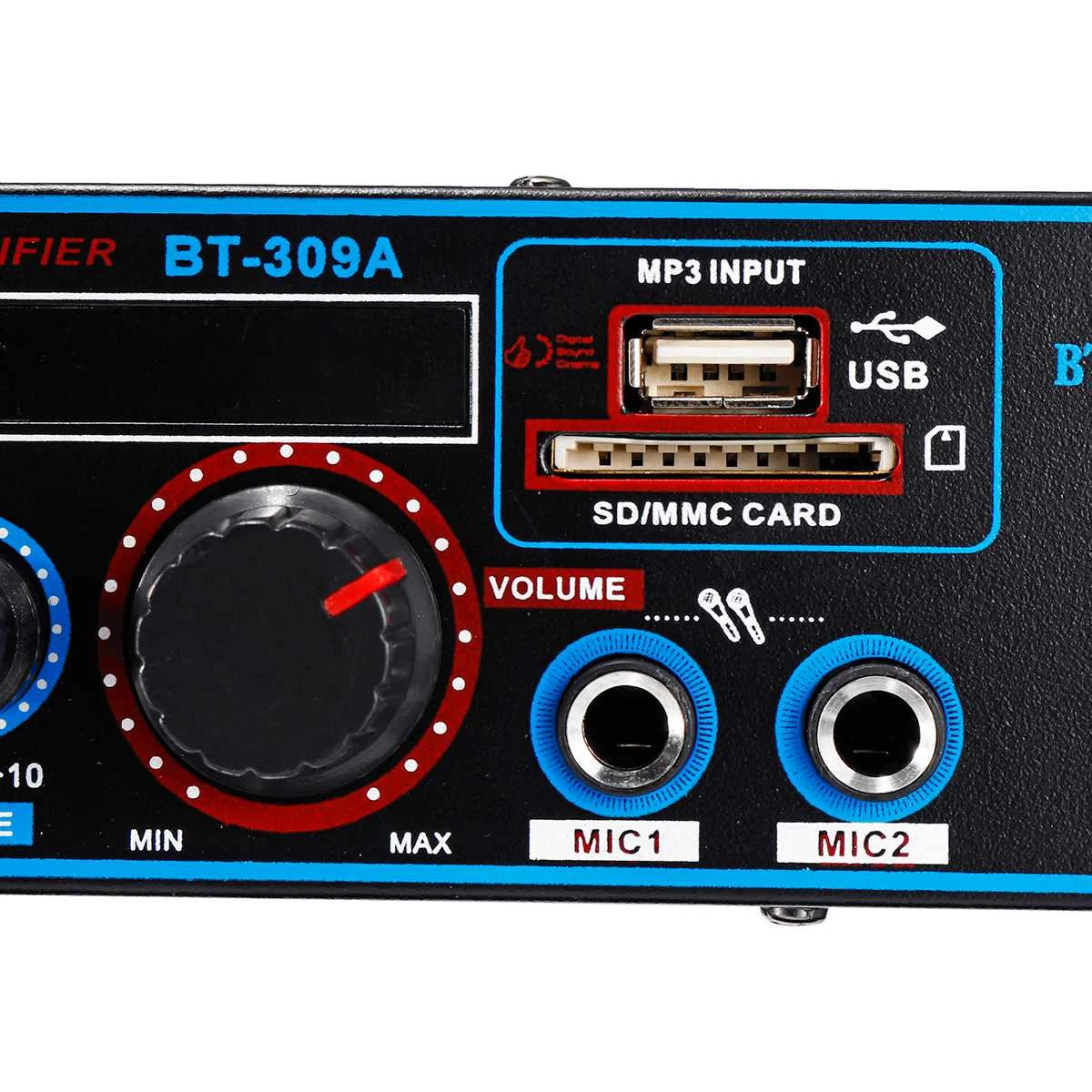Автомобильный домашний аудио усилитель мощности Bluetooth Hi-Fi стерео усилитель fm-радио автомобильный домашний караоке усилитель 12 В/220 В 100 Вт+ 100 Вт
