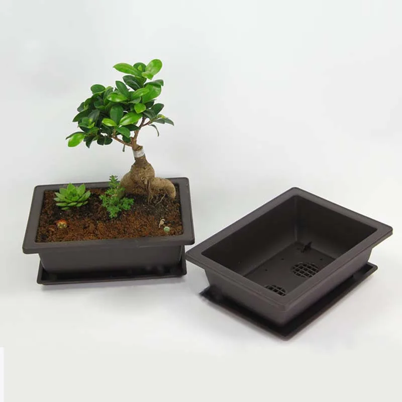 Квадратные пластиковые горшки для выращивания цветов на балконе|Цветочные и