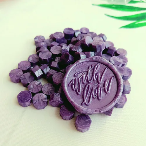 Pearlescent purple Новинка, 6 цветов, ретро уплотнительный воск, таблетки, бусины/частицы/полоски бронзирующего воска, древний уплотнительный воск 30 г, 100-105 шт в сумке - Цвет: Pearlescent purple
