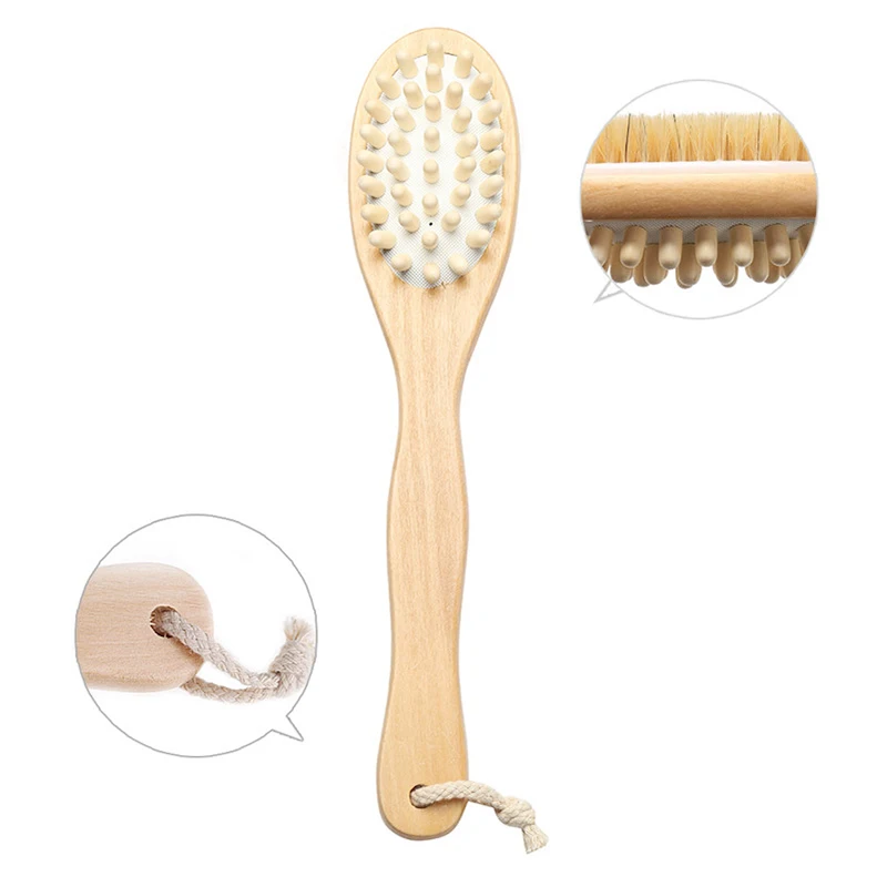 YOULU double-sided natural nylon wood shower body spa detergent soap cleaner exfoliating cleansing massage |