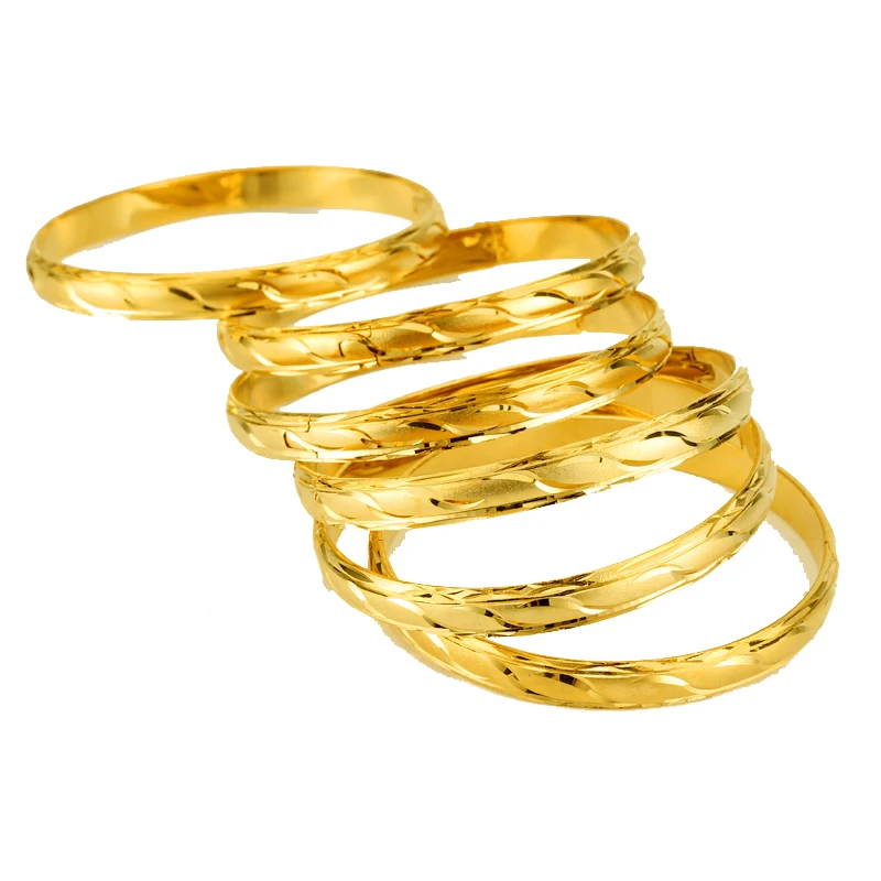 6 шт./лот Эфиопский золотой цвет браслеты Дубай золотые ювелирные изделия для